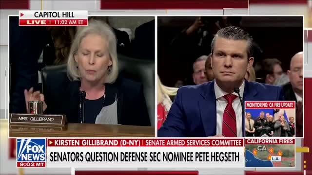 Sen. Gillibrand Melts Down During Pete Hegseth Hearing