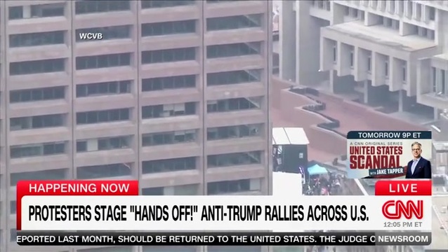 CNN: Protesters Stage ‘Hands Off!’ Anti-Trump Rallies Across U.S.