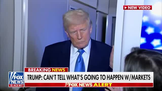Trump to Reporter Asking About Pain Threshold in the Market: ‘I Think Your Question Is So Stupid’