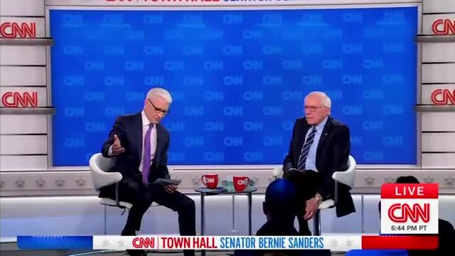 CNN’s Sanders Town Hall Attendee Corrects Anderson Cooper on Her Pronouns: ‘They/Them, Actually’
