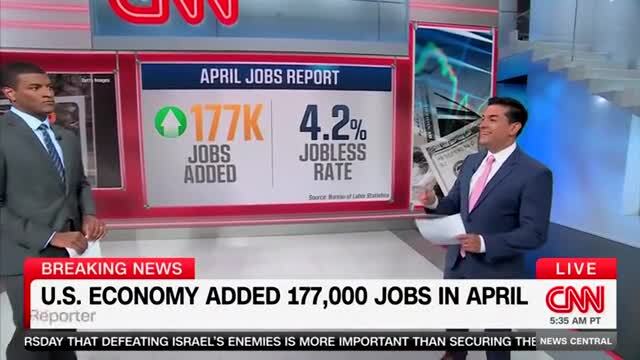 CNN’s Egan: 177K Jobs Added in April, ‘We Were Bracing for a Slowdown in the Jobs Market, We Did Not Get That’
