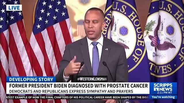 Hakeem Jeffries: It’s Wrong to Question Biden Decline Cover-Up After Cancer Diagnosis