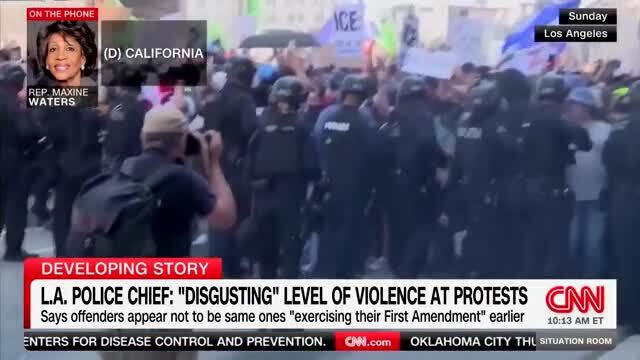 Maxine Waters Claims that There Has ‘Been No Violence’ in Los Angeles